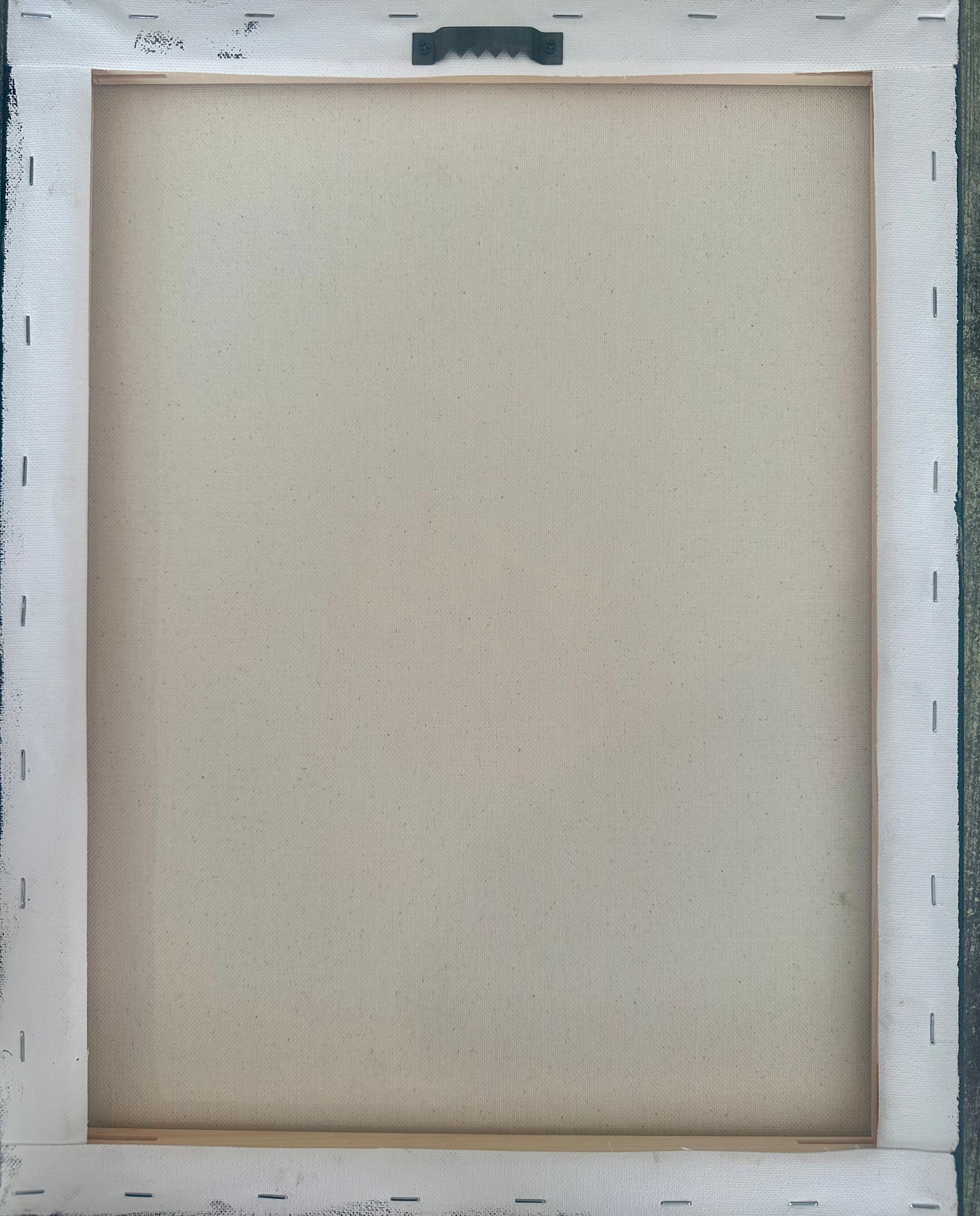 Original, signed painting on collaged edge canvas Abstract portrait w/mixed media 14x18