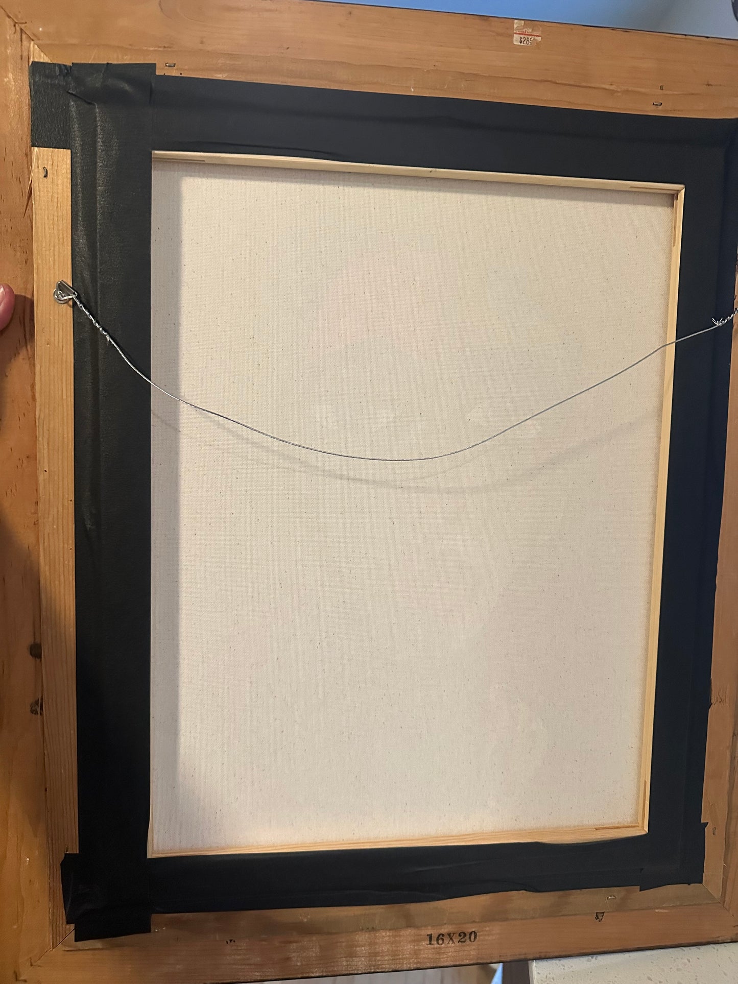 Original painting on canvas in black frame 22x26 Abstract Portrait