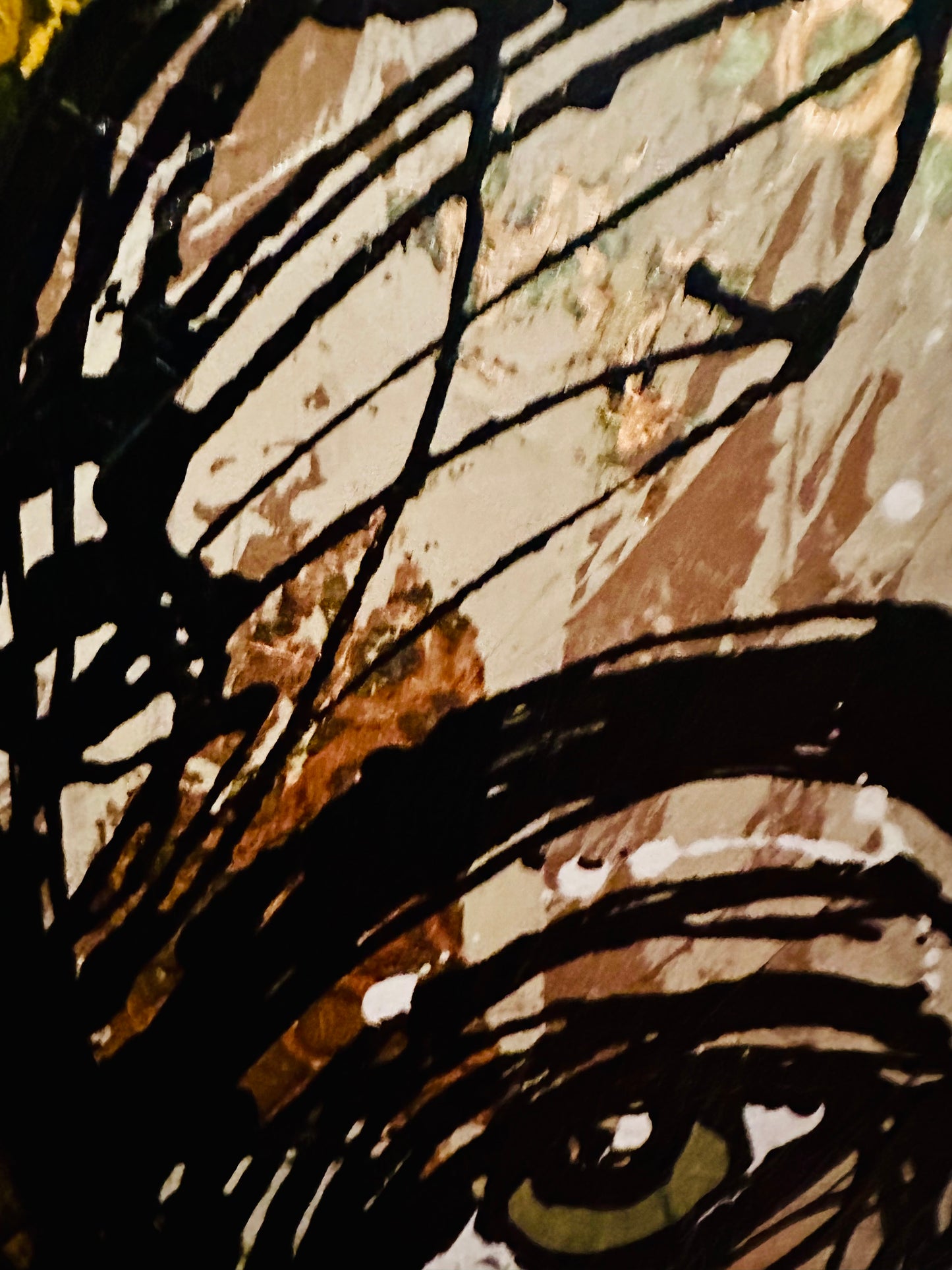 Large 40x60” Original painting on wide gallery edge canvas Abstract,splatter, contour portrait w/ mixed media