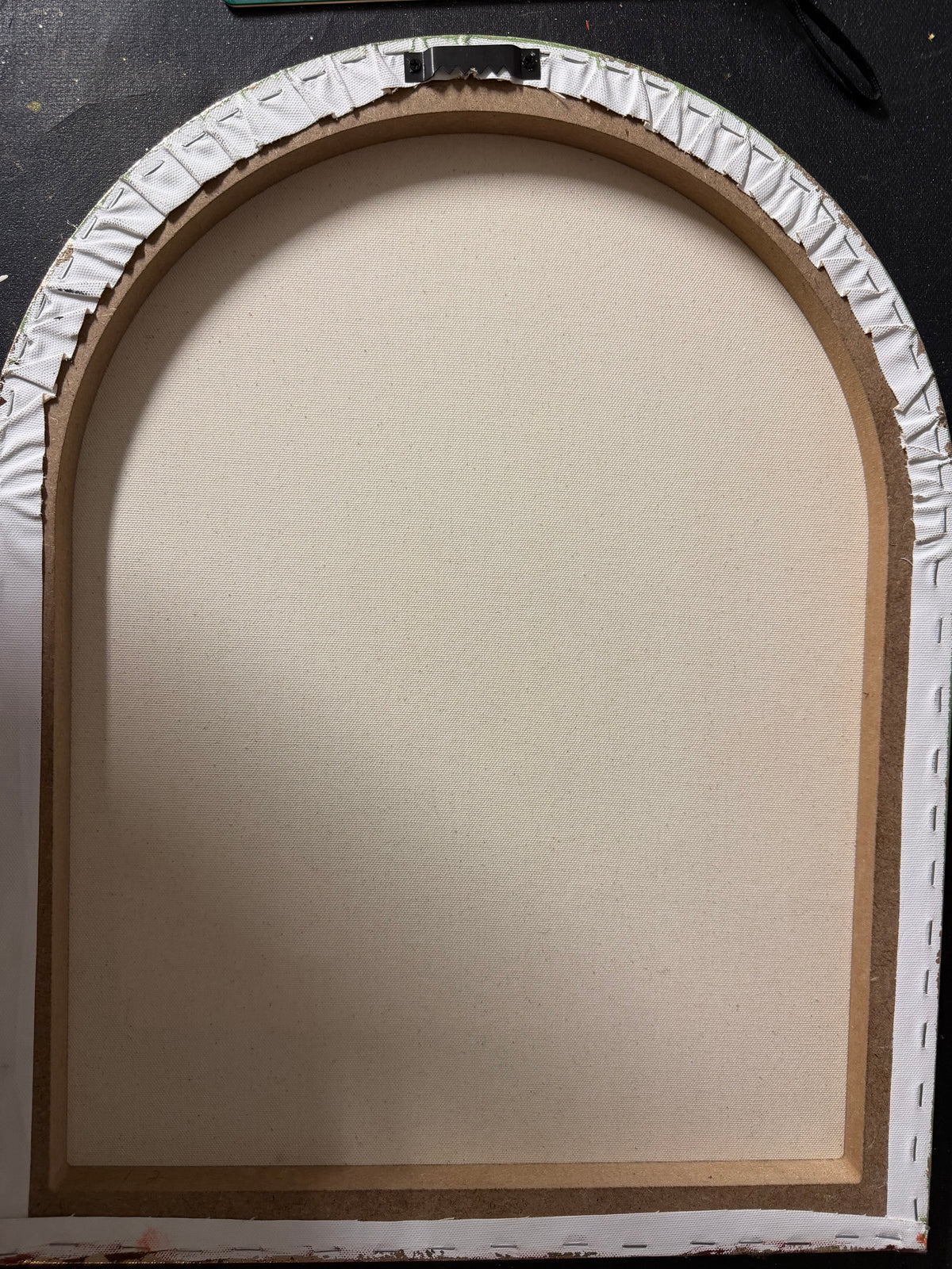 16x20 Original signed painting on arched canvas w/ gold edge. Abstract portrait