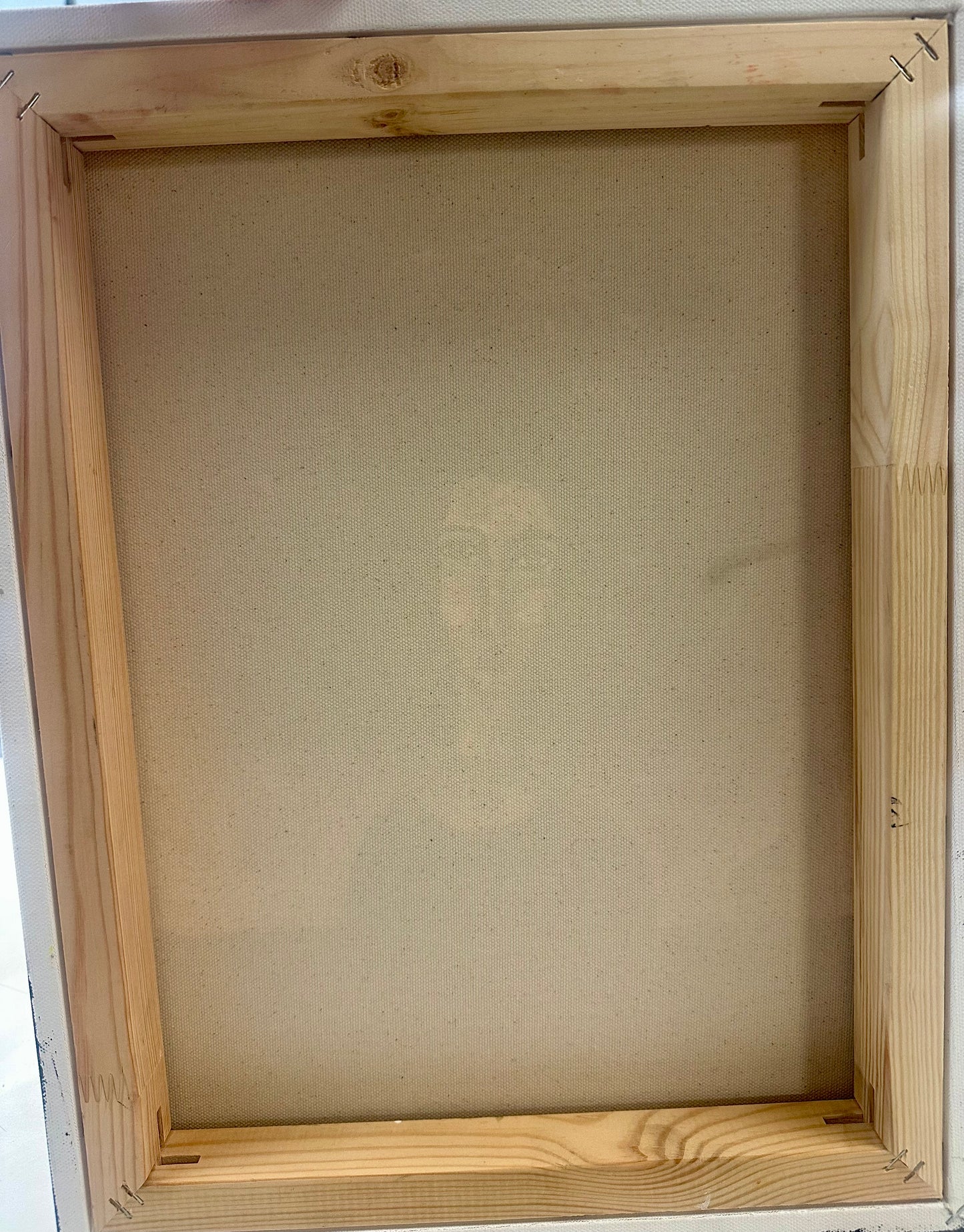 Original, signed painting-14x18” painted edge canvas: Abstract portrait w/ mixed media