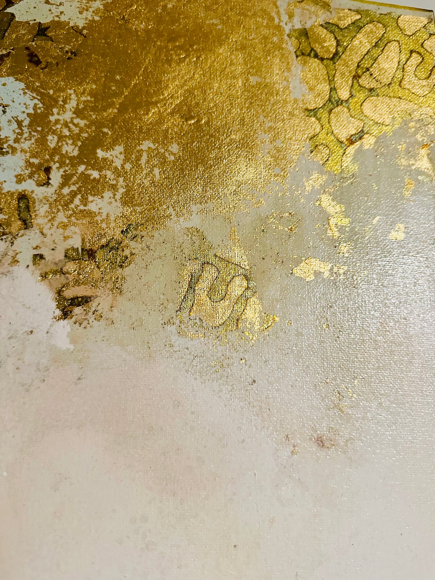 Original, signed painting-24x48”- black edge canvas: Abstract portrait w/ mixed media - ‘Black Crown’