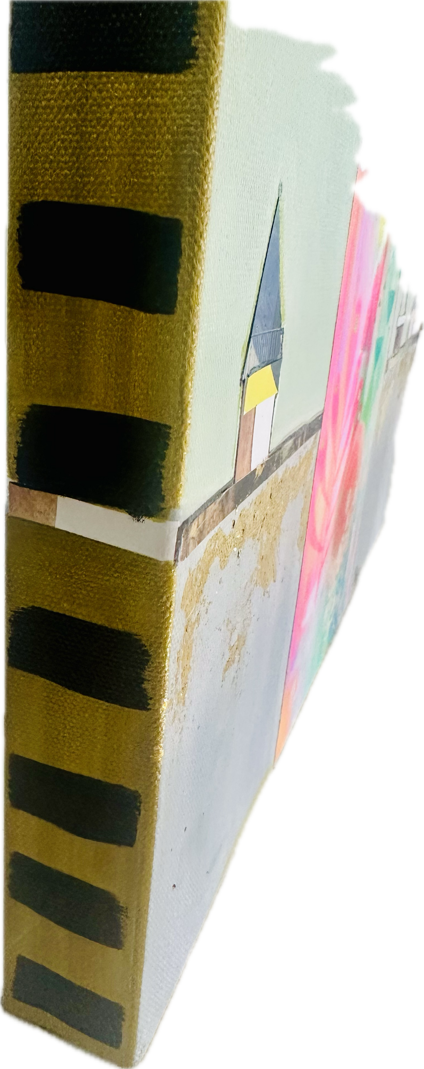 Original, signed painting-18x24” painted edge canvas: Abstract portrait w/ mixed media