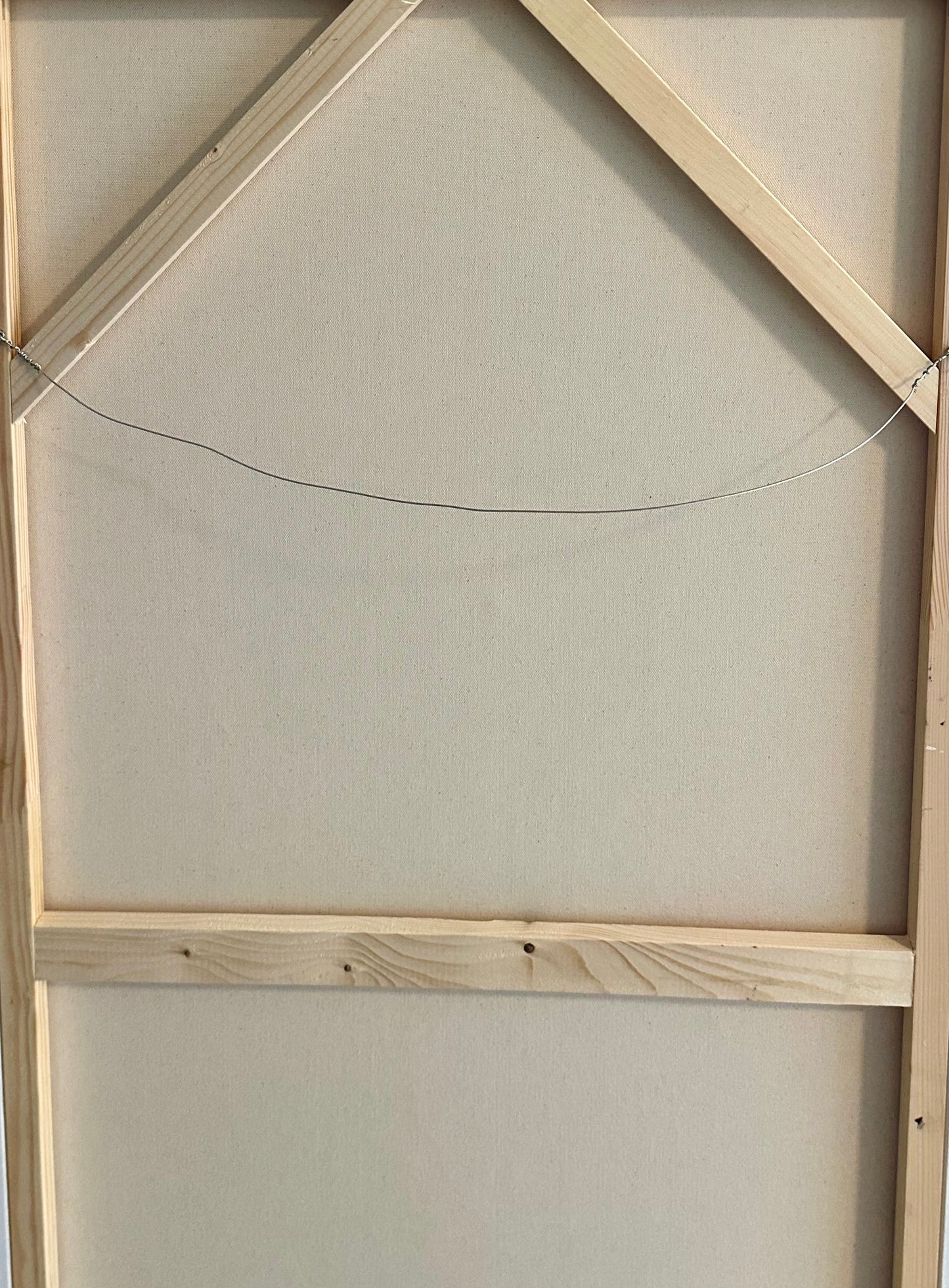 Original, signed painting-24x48”- black edge canvas: Abstract portrait w/ mixed media -“copper nimbus”