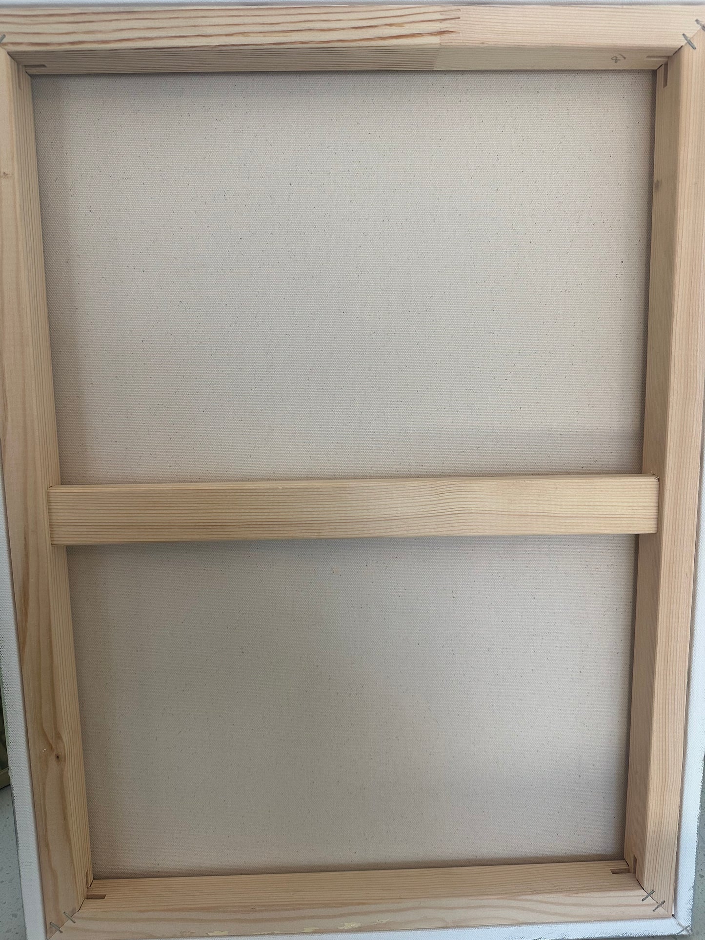 Original, signed painting-18x24” painted edge canvas: Abstract portrait w/ mixed media