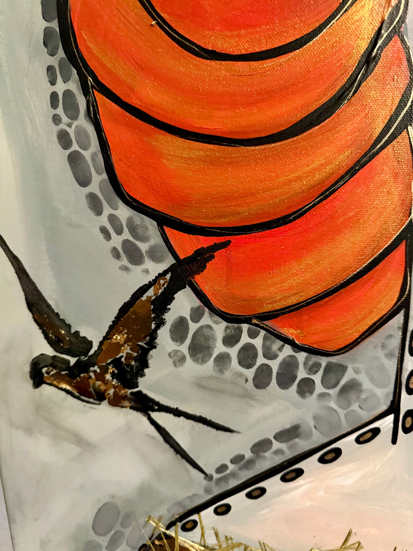 Original, signed painting-24x30” painted edge canvas: Abstract portrait w/ mixed media