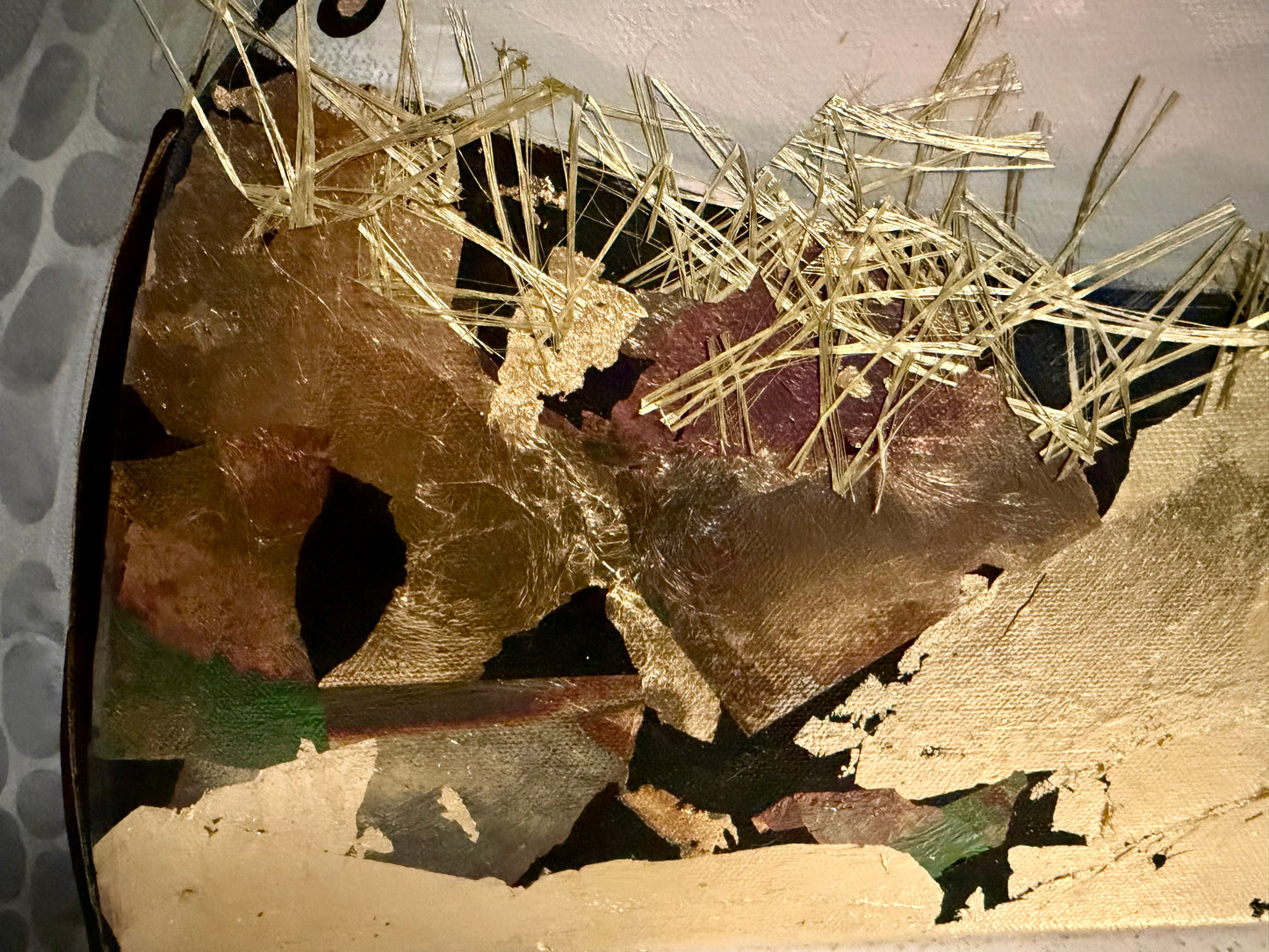 Original, signed painting-24x30” painted edge canvas: Abstract portrait w/ mixed media