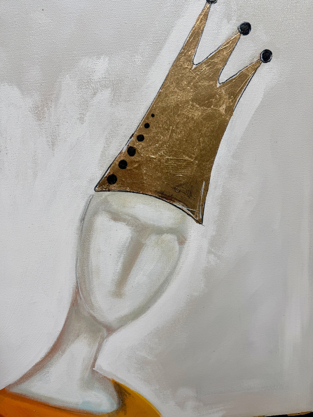 "Dispositions" Large, Original, signed painting-36x48” wide edge gallery canvas: Abstract portraits with mixed media