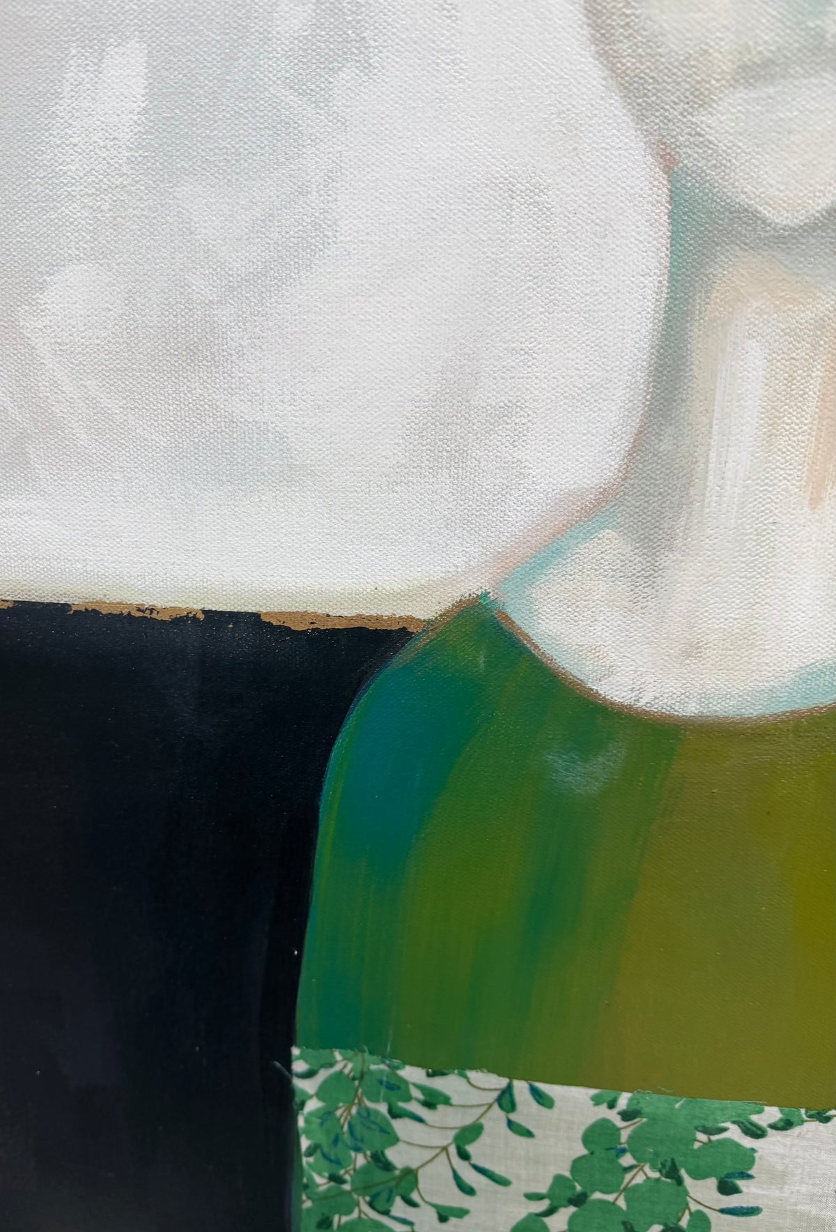 "Dispositions" Large, Original, signed painting-36x48” wide edge gallery canvas: Abstract portraits with mixed media