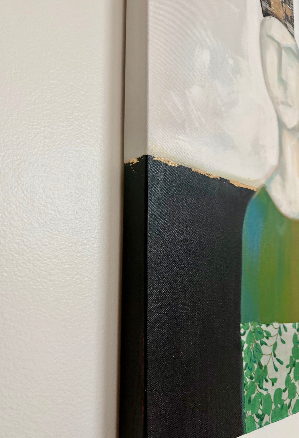 "Dispositions" Large, Original, signed painting-36x48” wide edge gallery canvas: Abstract portraits with mixed media